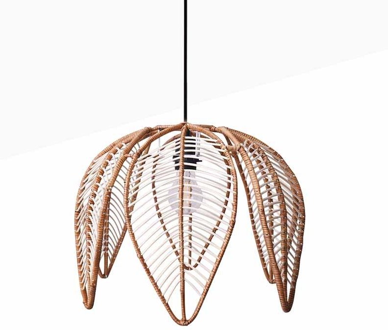 Pendelleuchte aus Rattan "Bintan" in Blumenform