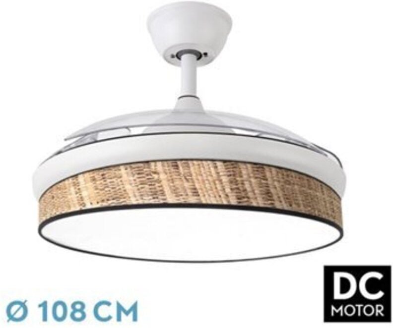 Ventilator dc fashion 72w weiß/dunkelbraun 108d 3asps 7200lm 3000k,4000k,6000k remote+memory+timer