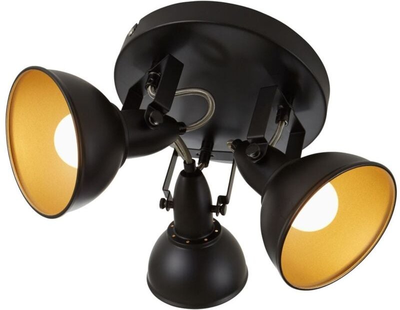 Deckenleuchte Dreh-& Schwenkbar 3xE14 40W Schwarz-gold ø 21cm Briloner