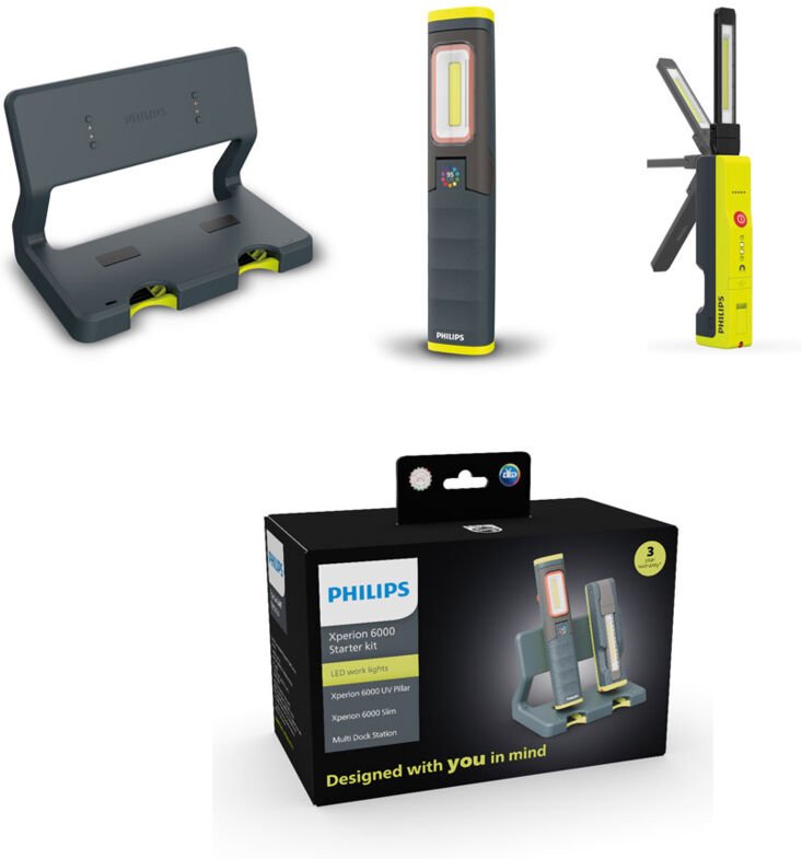 Philips LED Xperion6000 Starter Kit 2 Lampen und Ladestation