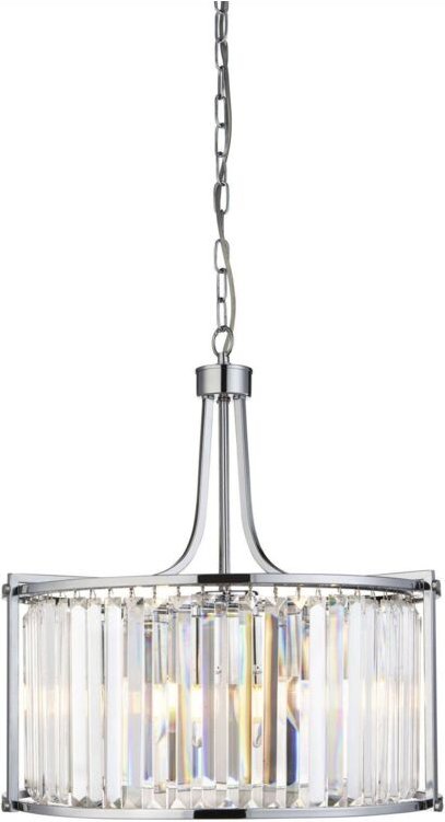 Victoria - 5 leichte runde Anhänger Chrom, mit Glas, E27 - Searchlight