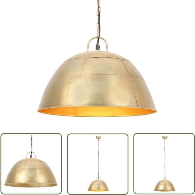 The Living Store - Hängelampe Vintage Industriestil 25 w Messing Rund 41 cm E27 - Hängelampe - Industrielampen - Retrola...