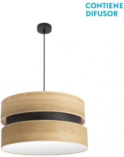 Colet Pendelleuchte 2xe27 schwarz/helles Holz regx50x50 cm