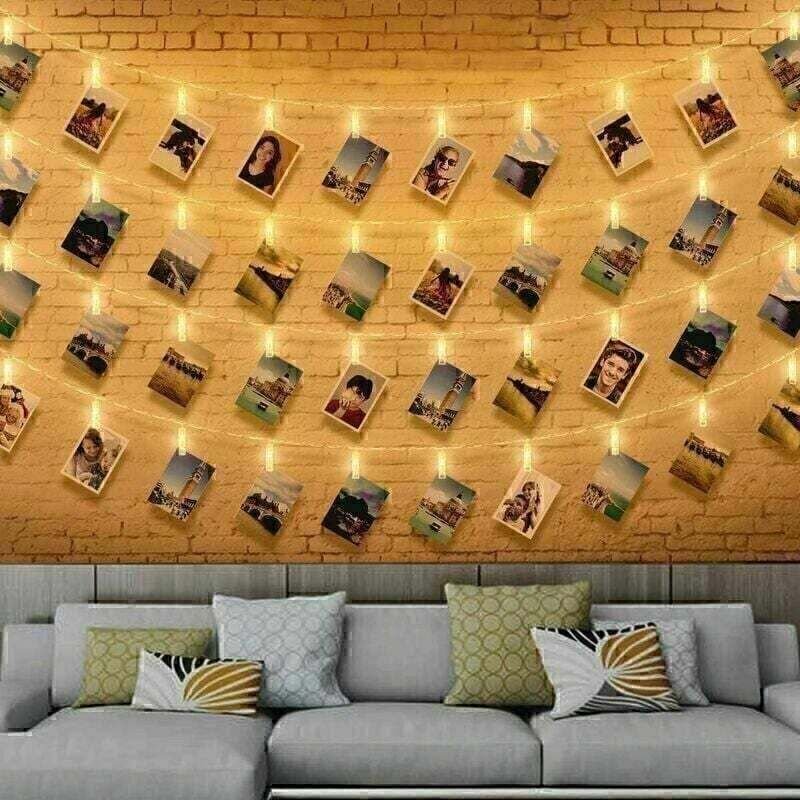 Foto-Lichtgirlande – 6 m, 40 LEDs, LED-Girlande für Innenräume, Schlafzimmer, batteriebetrieben – Fotowand – Fotowand fü...