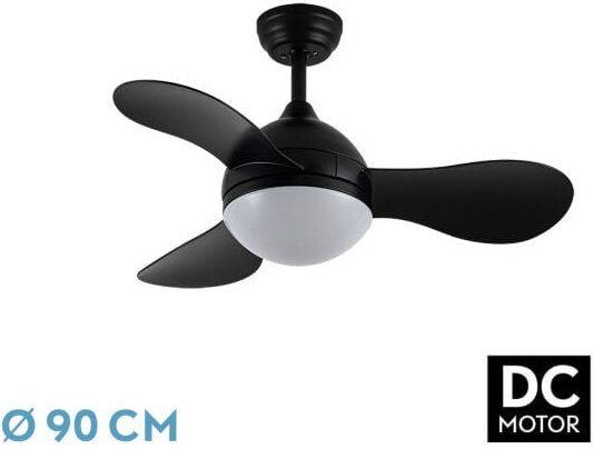 Lüfter dc Feststofflüfter 24w schwarz 3aspas 91d 2640lm 3000-4000-6500k remote+memory+timer