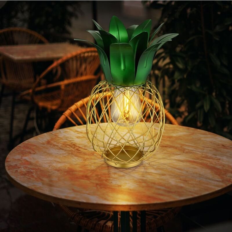 Globo Lighting - Solarleuchte Ananas Gartenfigur Dekoleuchte Terrassenleuchte Balkon, IP44, Akku, gelb grün, 1x led, DxH...