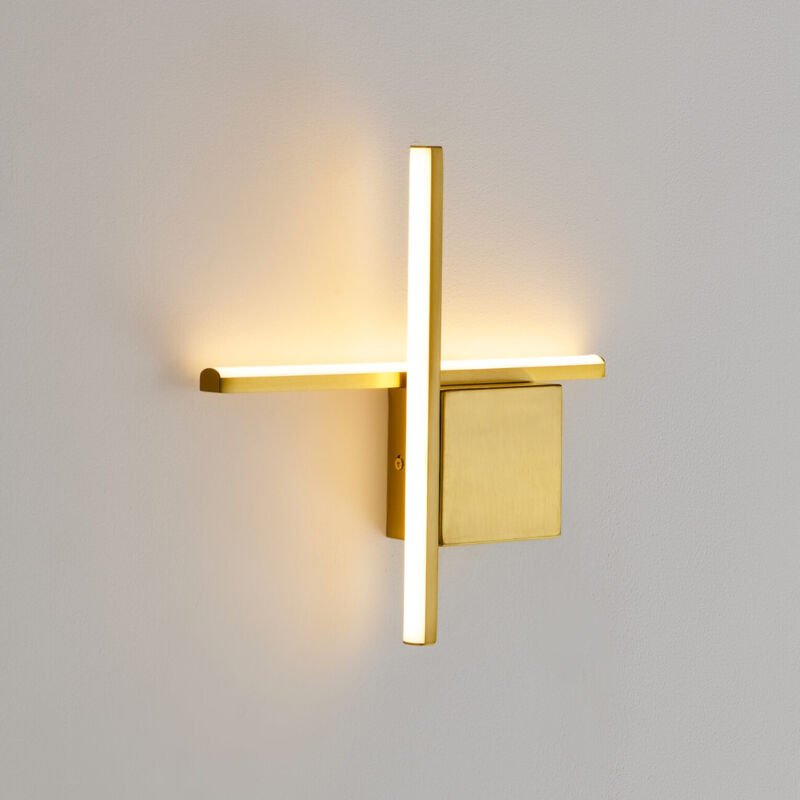 Messingfarbene Wandleuchte mit überkreuztem Arm led 30 cm - Fabio