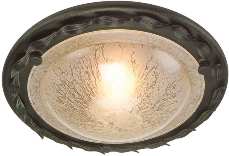 Elstead - Olivia - 1 Light Flush Deckenleuchte Schwarz, Gold, E27