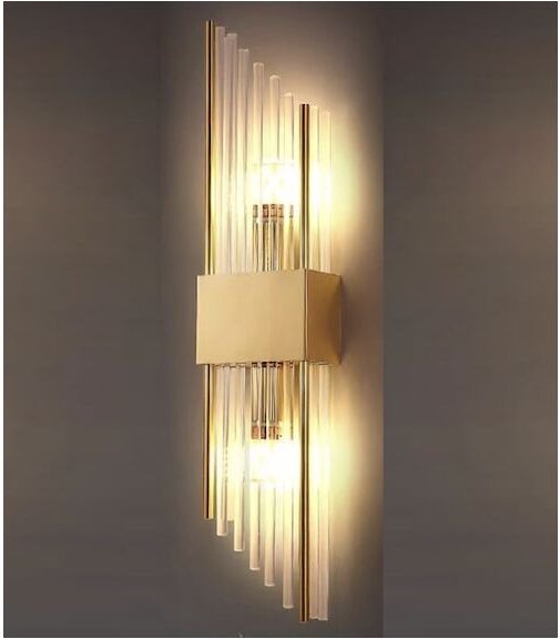 Slash - Große Goldkristall-Wandleuchte 500x120 mm, 2xE14, 40W, Gold