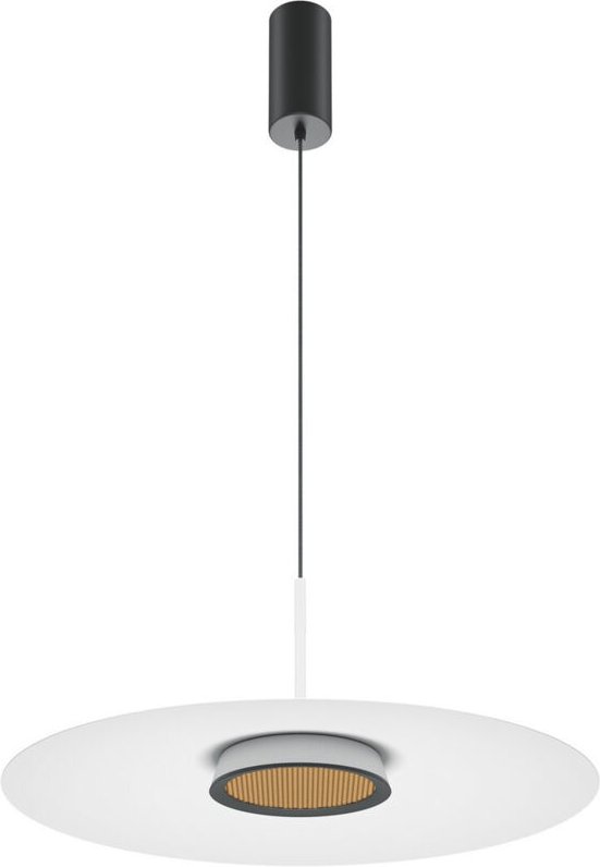 Maytoni El Moderne Kuppel-Hängeleuchte, schwarz, 3000 K, 800 lm, weißer Schirm