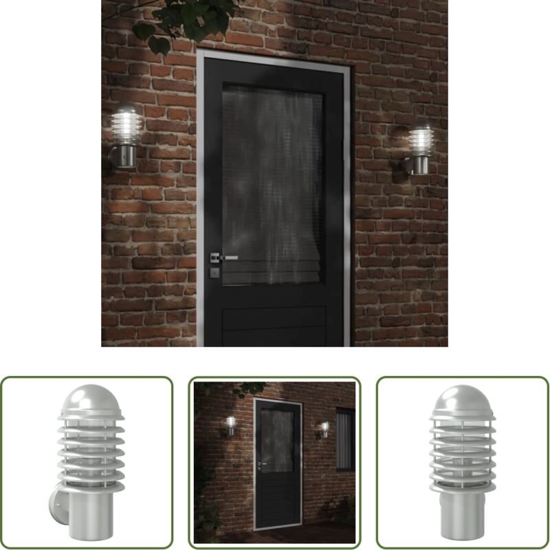 Außenwandleuchte - Außenwandleuchte Silbern Edelstahl