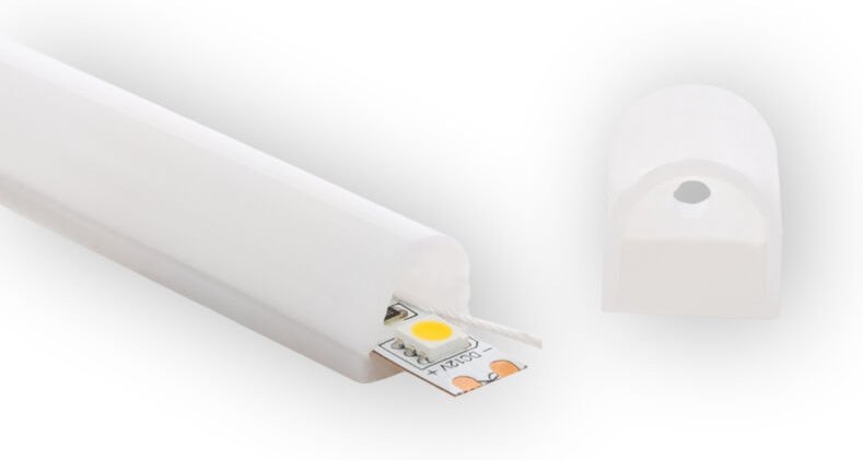 Efectoled - Profil Neon sflex 15x13 Halbrund vertikale Kurve für led Streifen IP20 bis 10 mm 2 m