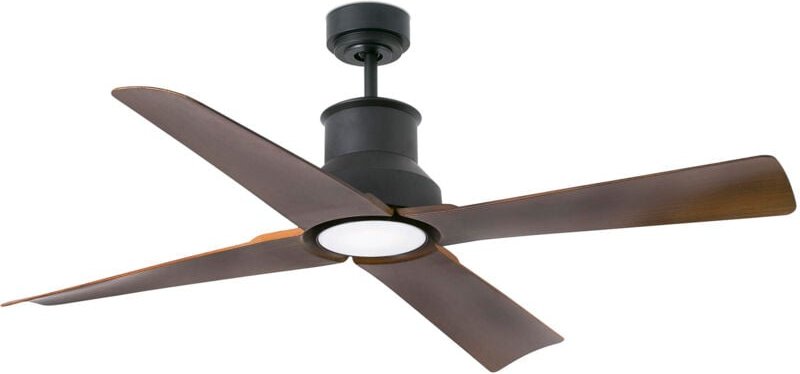 Faro Winche Mittlerer Deckenventilator mit 3 Flügeln, mattschwarz, mit Licht IP44, 3000 K, Wiz Smart System