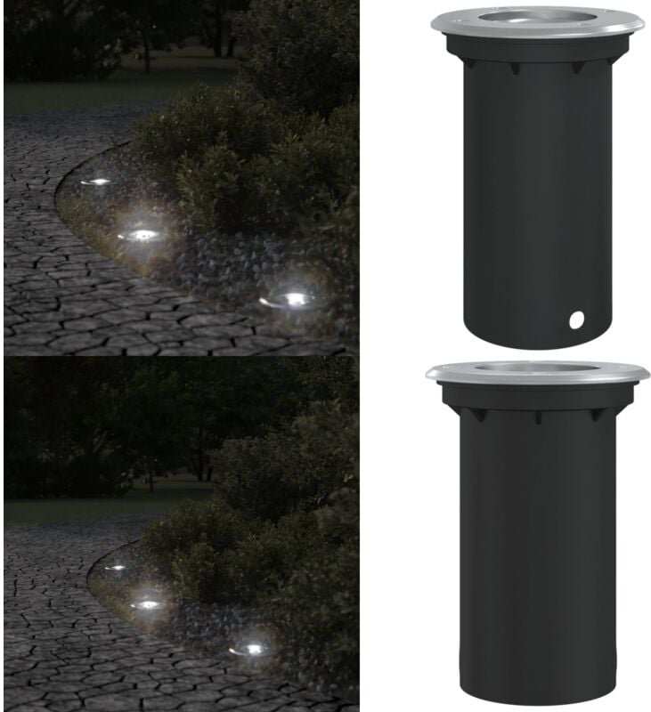 Bodeneinbauleuchte Rund Schwarz 10,5x10,5 cm Aludruckguss - Bodenlampe - Außenscheinwerfer - led Strahler - Gartenbeleuc...