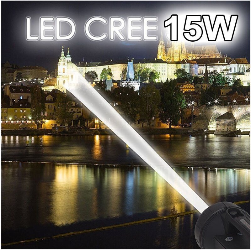 Trade Shop Traesio - Trade Shop - torcia ricaricabile ultra potente di puntazione mit led 15W cree T6 fino a 1KM -