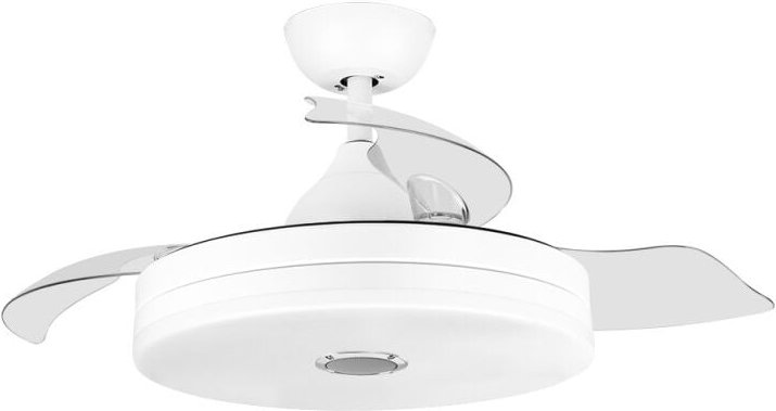 Orgebozo Deckenventilator mit LED-Licht Fernbedienung Lautlos 3 einziehbare Flügel à 105 cm Winter-Sommer-Modus