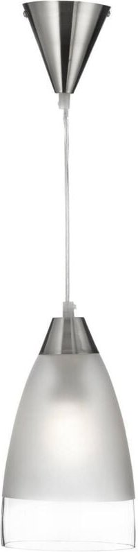 Searchlight Metal And Glass - 1 Licht Deckenanhänger Chrom mit klarem und mattiertem Glasschirm, E27