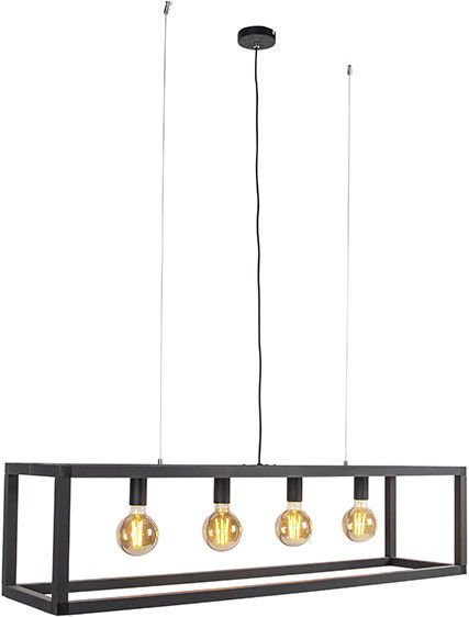 Industrielle Pendelleuchte schwarz 4 Lampen - Big Cage 2