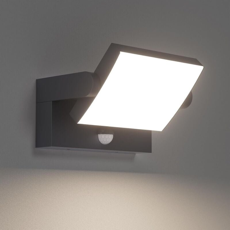 18W LED Außen-/Innenwandleuchte mit Bewegungsmelder, Wandlampe mit LED-Drehpanel, IP65 Moderne Außenbeleuchtung für Gart...