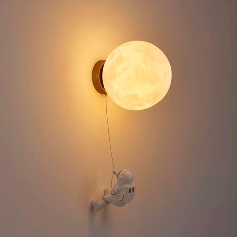 Wandleuchte für den Innenbereich, moderne 15 cm Wandleuchte, LED-Wandleuchte mit Mond- und Astronautenmotiv, Wandleuchte