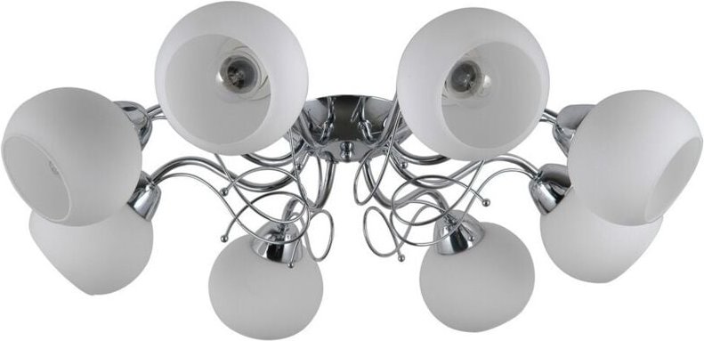 Italux - Masseri - Stilisierte bündige Deckenleuchte Chrom, Weiß 8 Licht mit weißem Farbton, E27