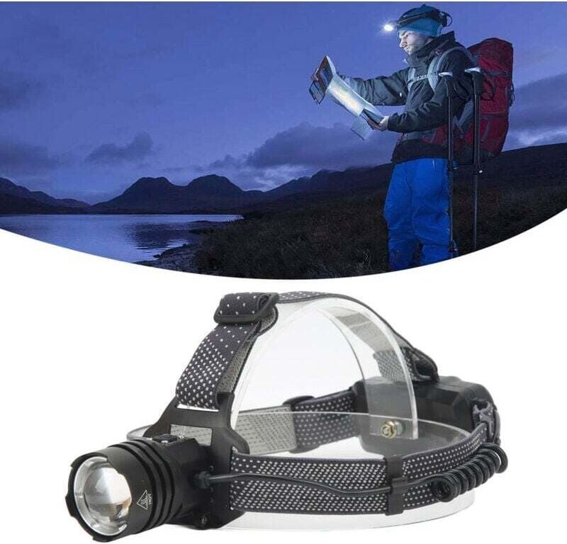 Lampenfronten für Ampoule LED XHP160 Type C Charge Télescopique Zoom Forte Lumière Haute Luminosité Lampe Frontale de Ra...