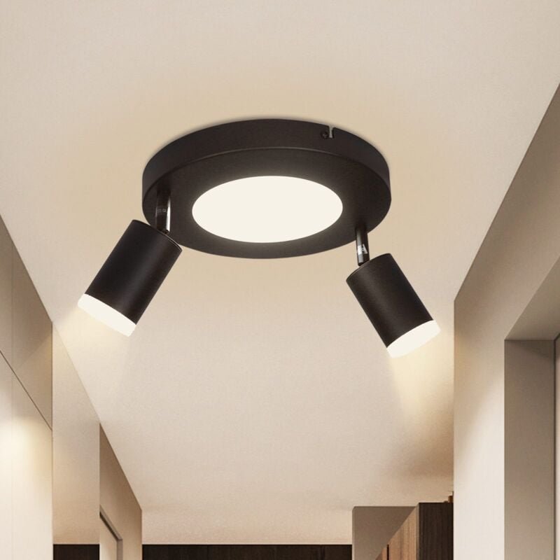 Deckenleuchte Led Deckenstrahler GU10 2 Flammig - Deckenlampe Schwarz 3000k Warmweiß 20W Schlafzimmerlampe Schwenkbar 35...