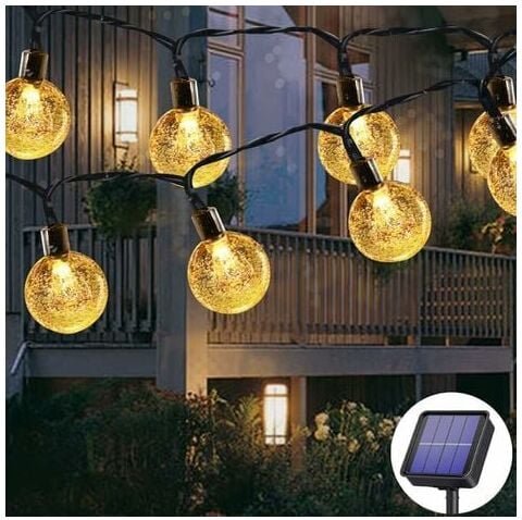 Solar-Lichterkette für den Außenbereich, 50 LEDs, 7 m, 8 Modi, solarbetrieben, wasserdicht, Außen-/Innenbeleuchtung für ...