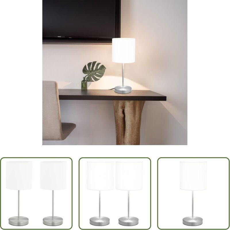 vidaXL Nachttischleuchte - Tischlampen 2 Stk. Touch-Sensor Weiß E14