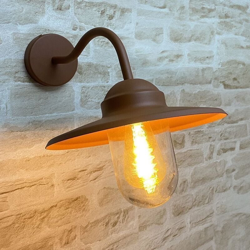 Arum Lighting - Wandleuchte E27 Schwanenhals coly Antik matt IP44