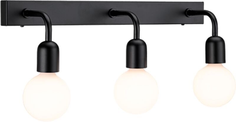 Thumbnail - Regal Wandleuchte flach schwarz 3x E27, IP44