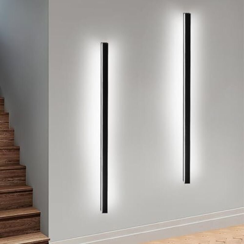 Thumbnail - 2ER led Wandleuchte Innen Wandlampe Schwarz - 100CM Wandbeleuchtung Wohnzimmer Modern Flurlampe Wand 32W Schlafzimmerlam...