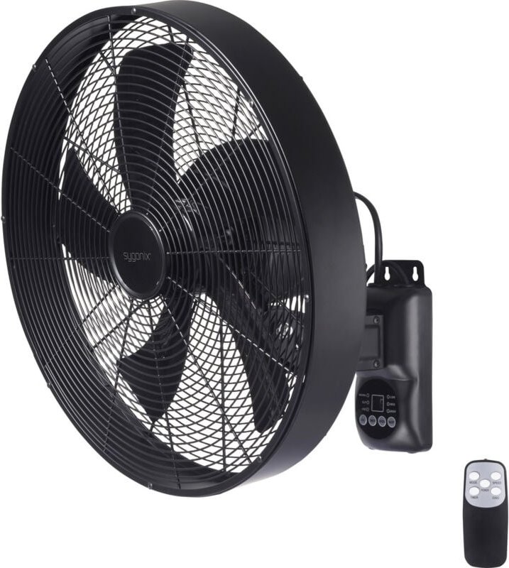 SY-6661434 Wandventilator 50 w (ø x h) 45 cm x 45.5 cm Schwarz mit Fernbedienung, Oszillier - Sygonix