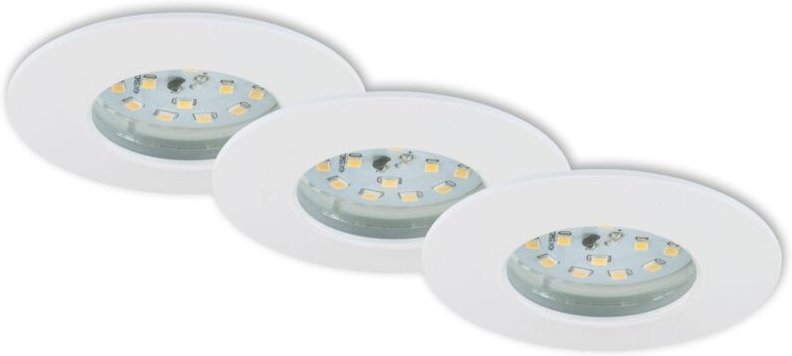 Briloner - led Einbauleuchten Einbaulampe 3er Set IP44 400 Lumen 5W weiß Ø7,5 cm