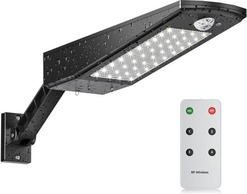 48 LED Solarleuchte Outdoor 3000lm, IP65 wasserdichtes Outdoor Solar Flutlicht, mit verstellbarer Halterung und Fernbedi...