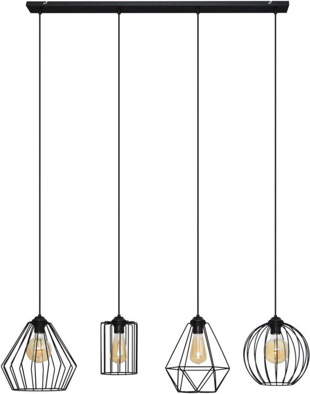 Lapis Gerade Stangen-Pendel-Deckenleuchte Schwarz 11,4 cm - Helam