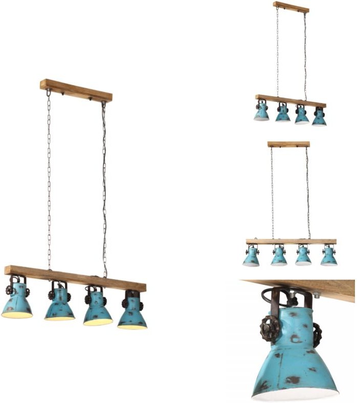 Deckenleuchte 25 W Blau 90x24x111 cm E27 - Dekanleuchte - Industrielampen - Hängelampe - Wohnraumbeleuchtung - Schlafzim...
