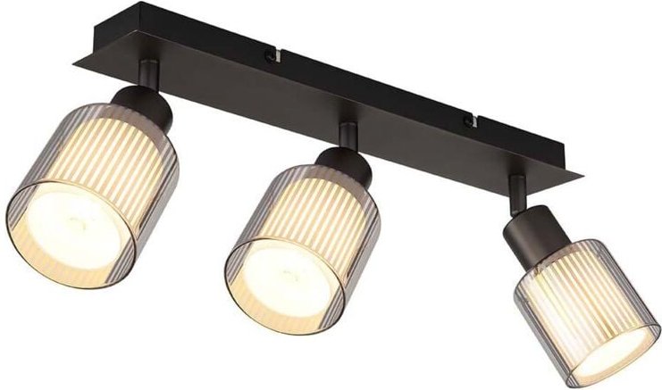 Thumbnail - Deckenleuchte Deckenlampe Wohnzimmerlampe Metall schwarz matt Glas opal L 41 cm