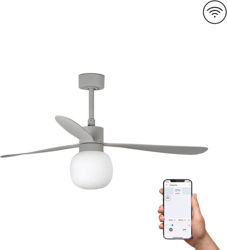 Faro Amelia Groß, 3 Flügel, Grau, mit Licht 2700 k, Wiz Smart System