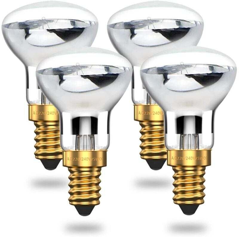 CHOYCLIT Lavalampe, 25 W, E14, R39, warmweiß, Reflektor-Glühbirne, SES, kleine Edison-Schraube, Glühlampe, Strahler (4er...