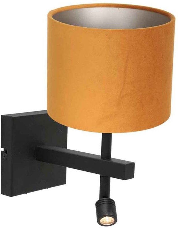 Steinhauer - wandleuchte - Stang - schwarz - metall veloursstoff