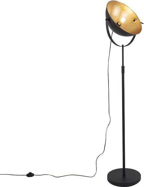 Stehlampe schwarz mit Gold 35 cm verstellbar - Magnax