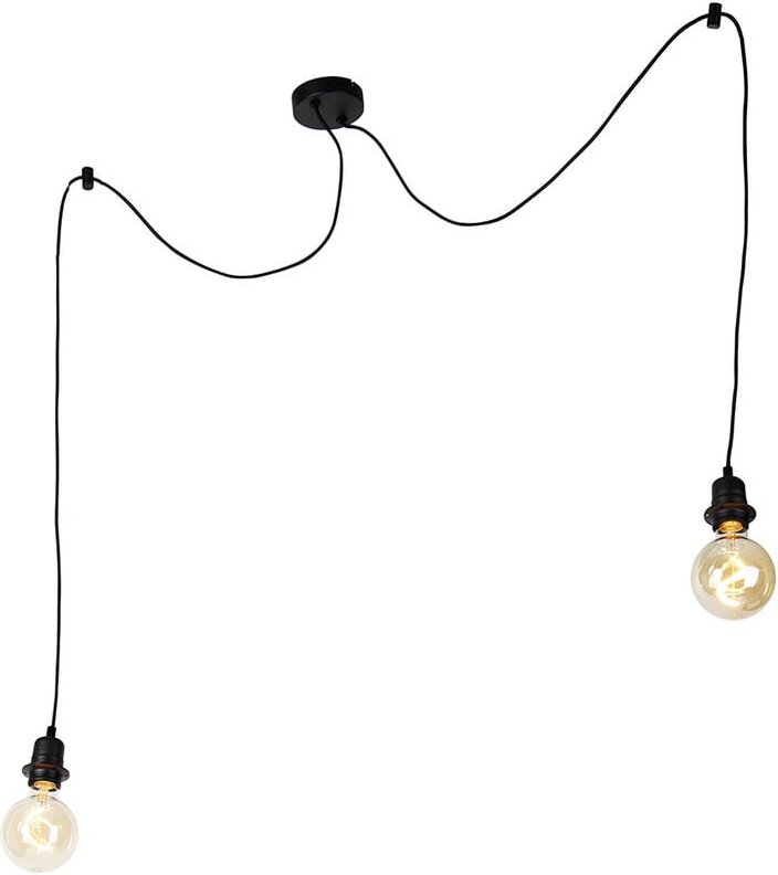 Moderne Hängelampe schwarz 2-flammig - Cava