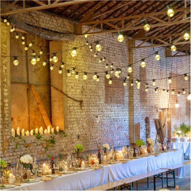 Trade Shop Traesio - Trade Shop - aussen innen led lichterkette 5 meter 10 birnen warmes glühbirne G50 -