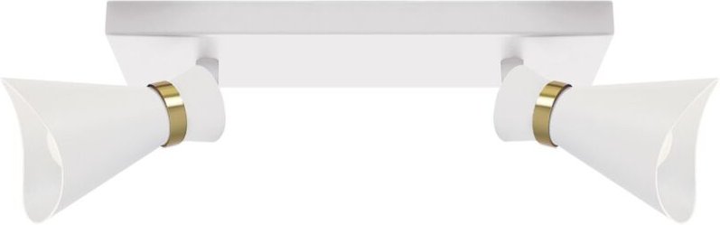 Deckenspot verstellbar in Weiß Gold E14 2-flammig länglich Modern
