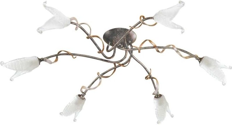 Elstead - Deckenleuchte led Lampe 6 Flammig Stahl Glas d 68 cm Wohnzimmerleuchte Gold