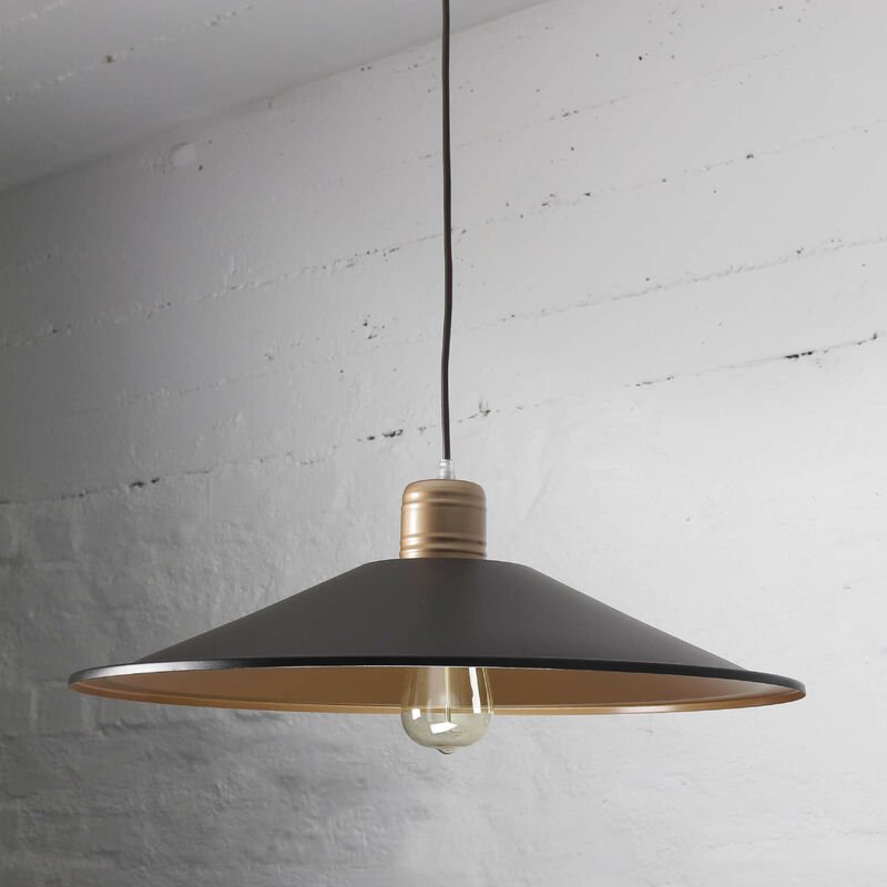 XL Hängelampe schwarz/kupferfarben