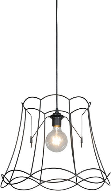 Retro Pendelleuchte schwarz 45 cm - Granny Frame