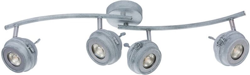 Led Deckenlampe 4 flammig Wohnzimmerleuchte Deckenleuchte Spotleiste , Strahler verstellbar, Metall grau antik, 4x5W 4x ...