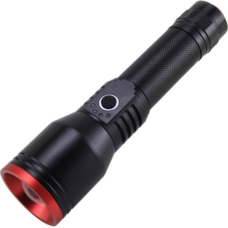 Starke Licht-Taschenlampe USB wiederaufladbare Teleskop-Zoom-Taschenlampe aus Aluminiumlegierung